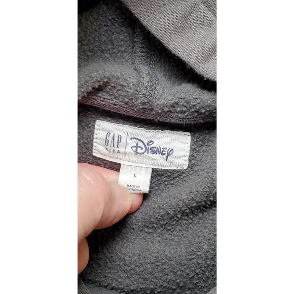Gap Kids Sz L Disney Dark Gray Mickey Mouse Sweatshirt Hoodie Retro Y2K C6-9 - Picture 5 of 8